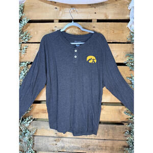 Champion Iowa Hawkeyes Long Sleeve Henley Shirt XL